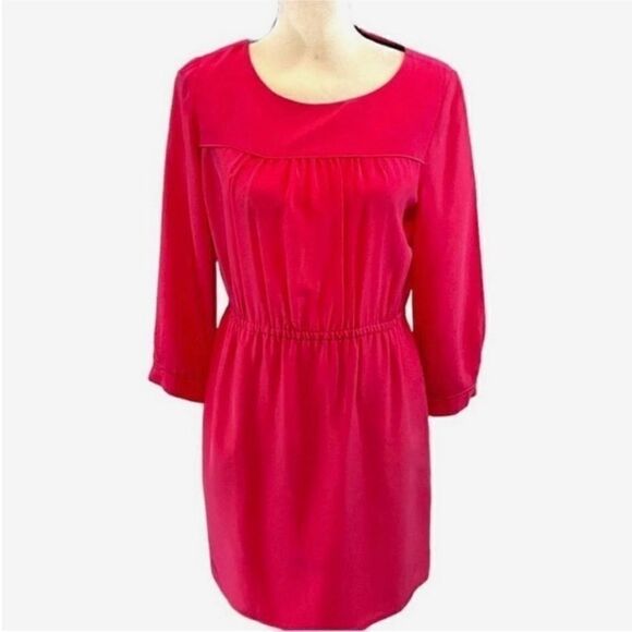 Madewell NWT Wild Day Solid Pink Silk
3/4 Sleeve
Mini Dress Size 2 - Picture 7 of 9